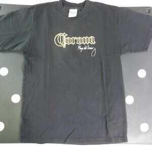 Corona‎ Beer Official T-Shirt Size Small Blue Navy Stitched Logo Short Sleeve